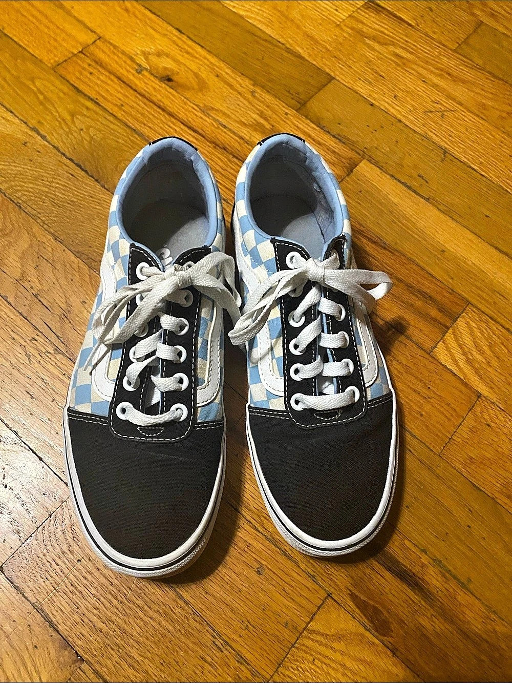 Vans Old Skool Checkered Sneakers Black & Blue US 8.0